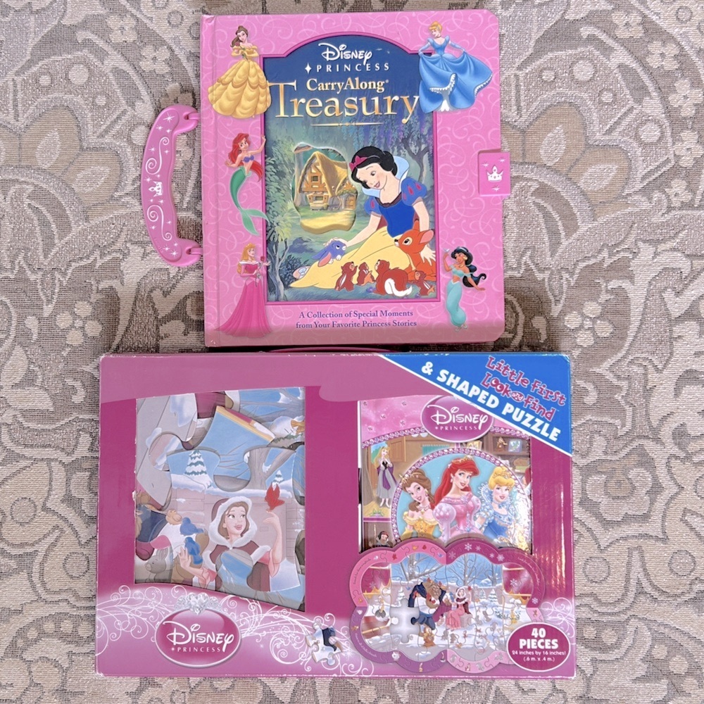 Disney Princess: CarryAlong Treasury Board Book and Look & Find Book / Puzzle.